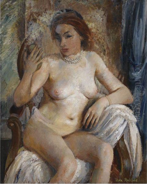 Nude With Mirror Oil Painting by Vera Rockline