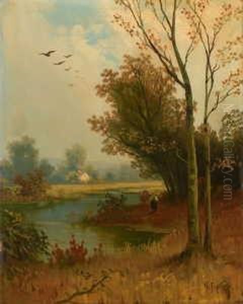 Fluslandschaft. Oil Painting by Karl Rodeck