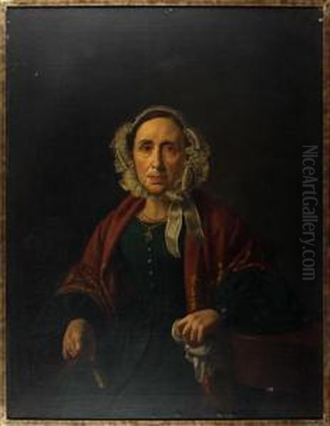 Portrait Of A Gentleman At His Desk; And A Portrait Of A Lady, Seated Oil Painting by Vicente Rodes Y Aries