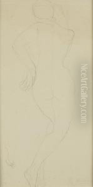 Femme Nue De Dos En Torsion Oil Painting by Auguste Rodin