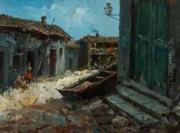 Calle De Pueblo Oil Painting by Eugenio Oliva Rodrigo