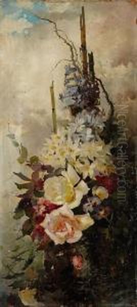 Flores Oil Painting by Jose Maria Rodriguez Acosta