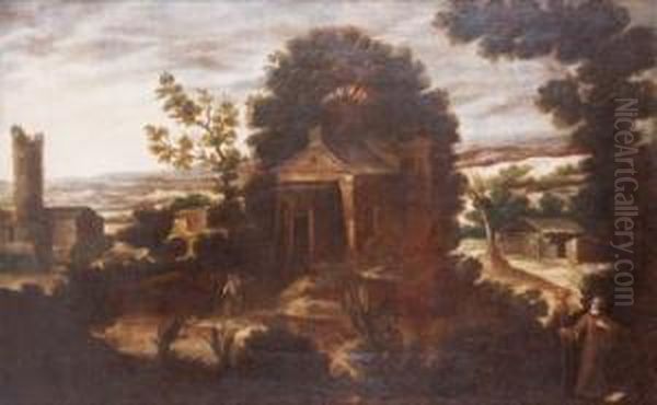 Santo Ermitano En Un Paisaje Oil Painting by Juan Rodriguez De Solis