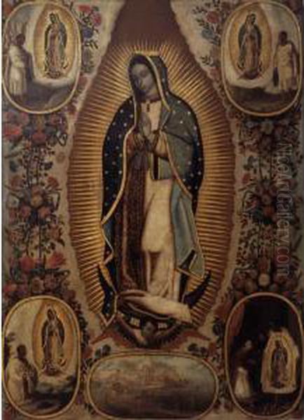 Virgen De Guadalupe Oil Painting by Juan Rodriguez Juarez