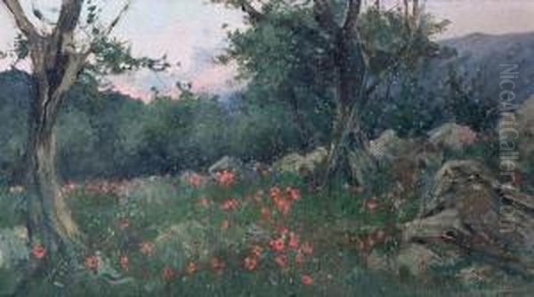 Alberi In Collina Oil Painting by Antonio Rodriguez Morey