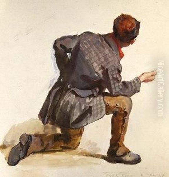 A Study For Peddlers Pitch Oil Painting by Fred Roe