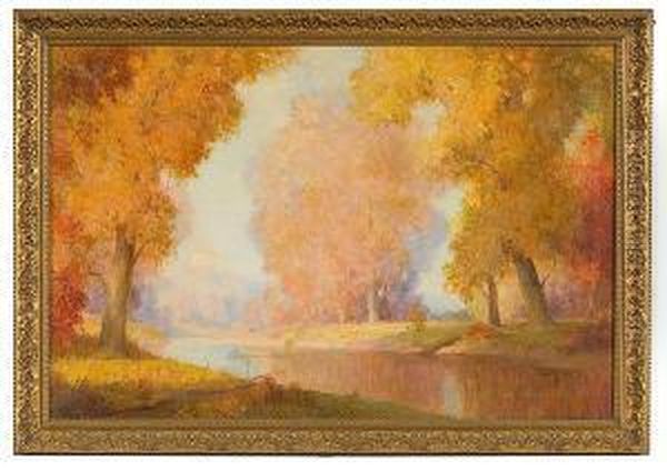 Autumn Landscape Oil Painting by Frederick Rushing Roe