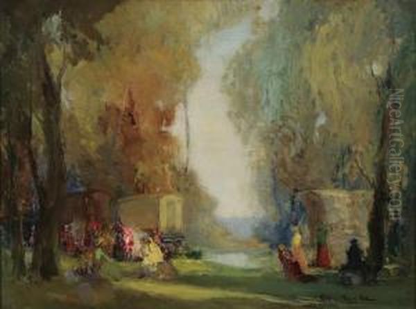 The Gypsy Camp Oil Painting by Frederick Rushing Roe