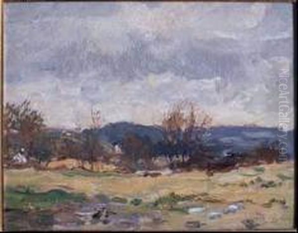 Paysage, 1948 Oil On Board Oil Painting by Frederick Rushing Roe