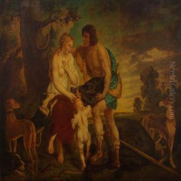 Atalanta And Meleager Oil Painting by Walter Herbert Roe