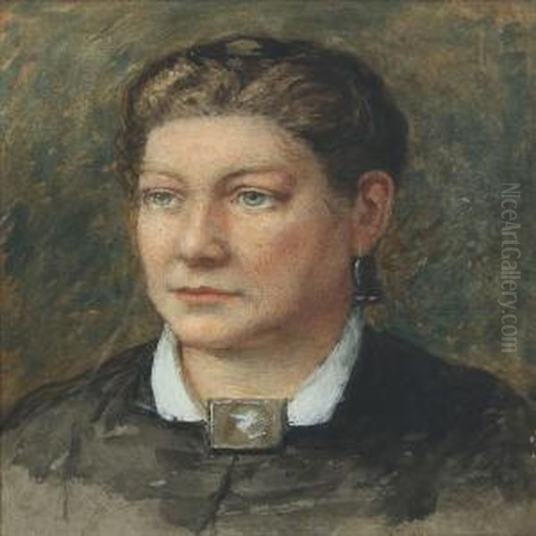 Portrait Of Maria Roe, Born Latham Oil Painting by Walter Herbert Roe