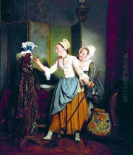 La Servante Maitresse Oil Painting by Jean Alphonse Roehn