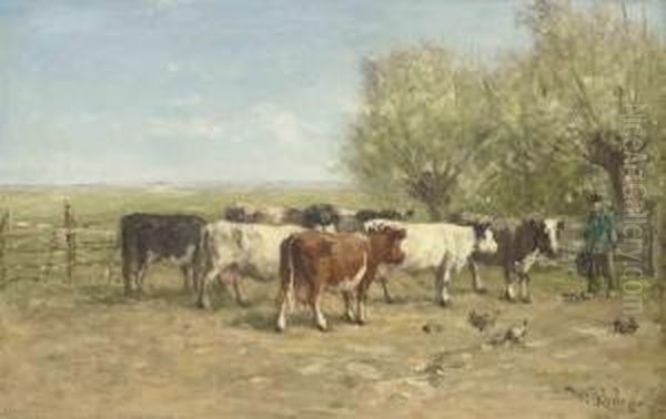 Feeding Time Oil Painting by Willem Roelofs