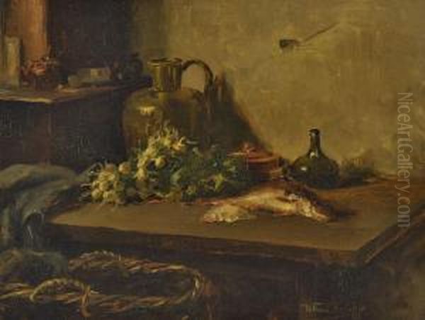 Kuchenstillleben Oil Painting by Willem Roelofs