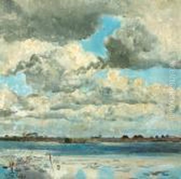 Hollandse Wolkenlucht Oil Painting by Willem Roelofs