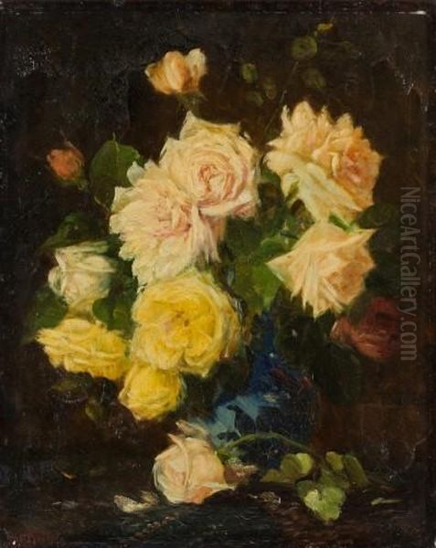 Rosenstilleben Oil Painting by Willem Roelofs