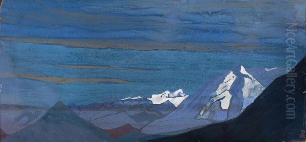 Himalayan Snows Oil Painting by Nicolaj Konstantinov Roerich