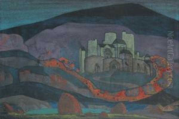 The Doomed City Oil Painting by Nicolaj Konstantinov Roerich