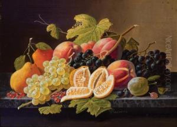 Fruit Still Life With Lemon Oil Painting by Severin Roesen