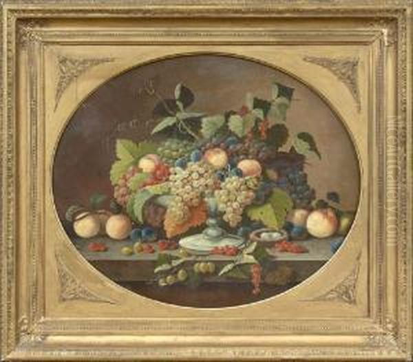 Still Life With Fruit And A Bird's Nest Oil Painting by Severin Roesen