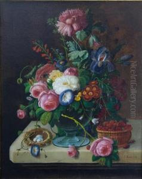 Floral Still Life Oil Painting by Severin Roesen