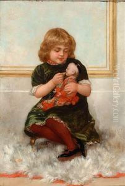 Tea-time With The Doll Oil Painting by Louis Albert Roessingh