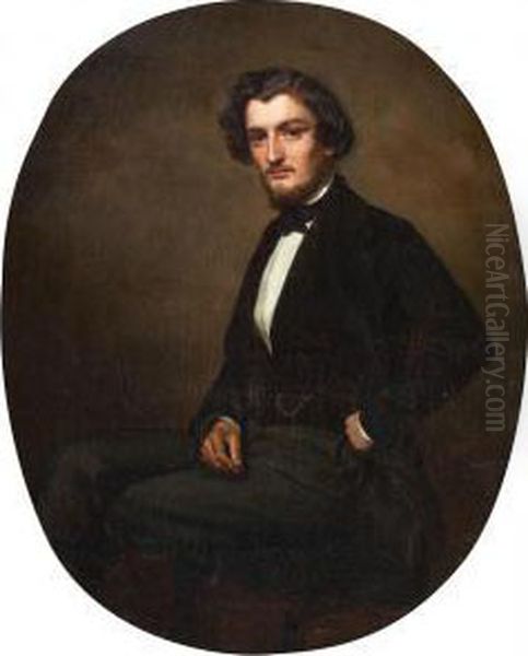 Bildnis Eines Sitzenden Jungen Mannes Oil Painting by Julius Amatus Roeting