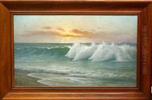 Marine Sunset Oil Painting by Charles Albert Rogers