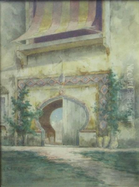 Moorish Scene Oil Painting by Charles Albert Rogers