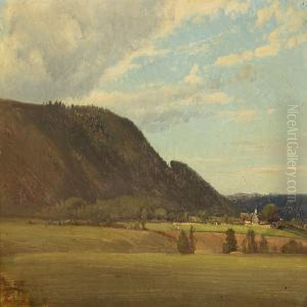 Landscape Near Mariager Oil Painting by Johan Frederik Rohde