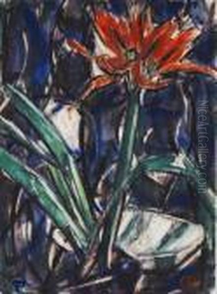 Amaryllis. Oil Painting by Christian Rohlfs