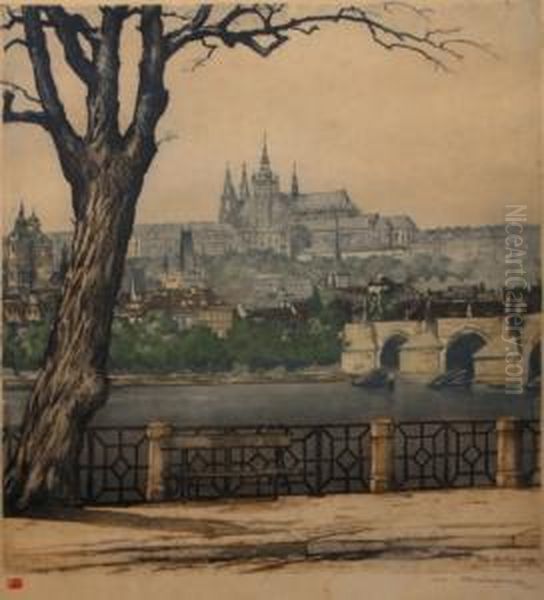 Hradcany Oil Painting by Vladislav Rohling