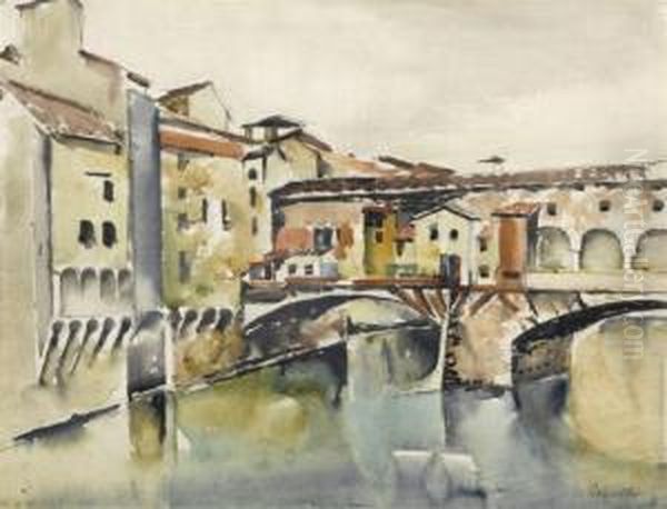 Pontevecchio In Florence Oil Painting by Wolf, Walter Rohricht