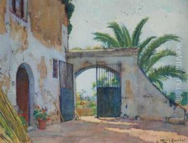 Masia Oil Painting by Lluis Roig Ensenat