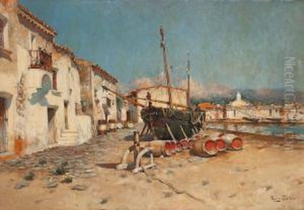 Playa De Sitges Oil Painting by Joan Roig Soler