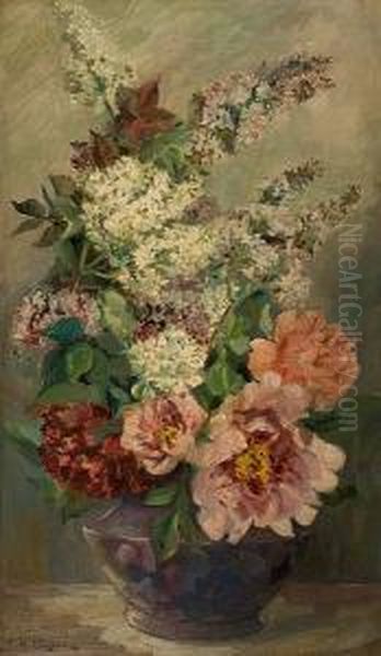 Bouquet Of Flowers Oil Painting by Georgios Roilos