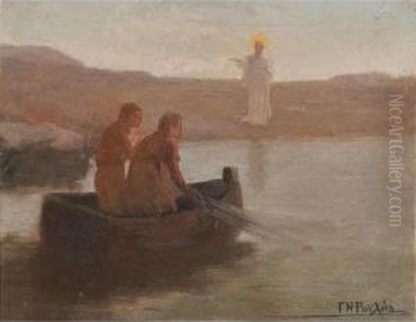 Christ And The Fishermen Oil Painting by Georgios Roilos