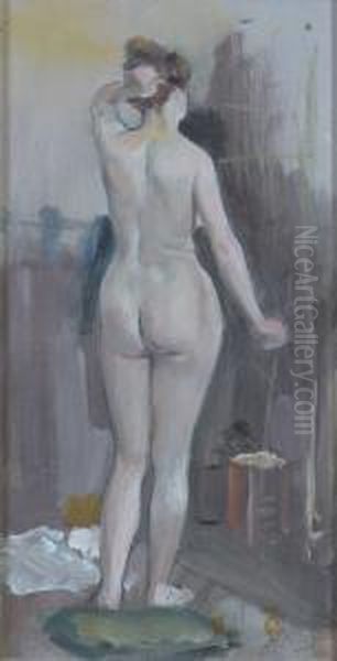 Jeune Femme A La Toilette Oil Painting by Alfred Roll