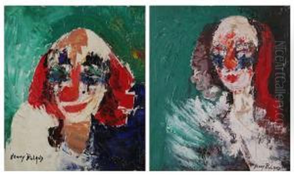 Clown. Oil Painting by Henri Rolland