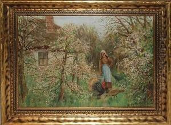 Springtime Oil Painting by Henry Rollet