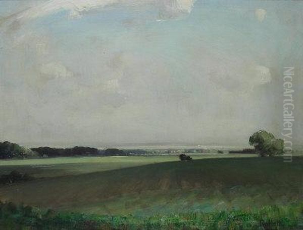 Lincolnshire Landscape Oil Painting by Herbert Rollett