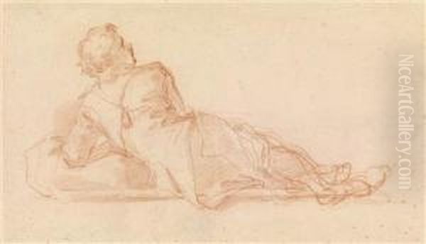 A Study Of A Reclining Man Oil Painting by Giuseppe Maria Rolli