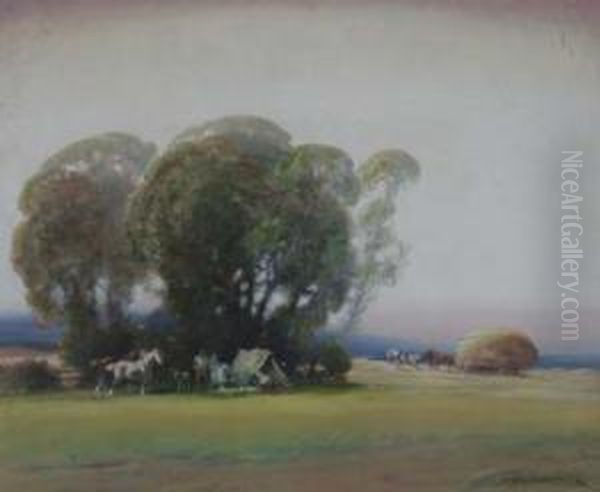 Harvestscene Oil Painting by Sunderland Rollinson