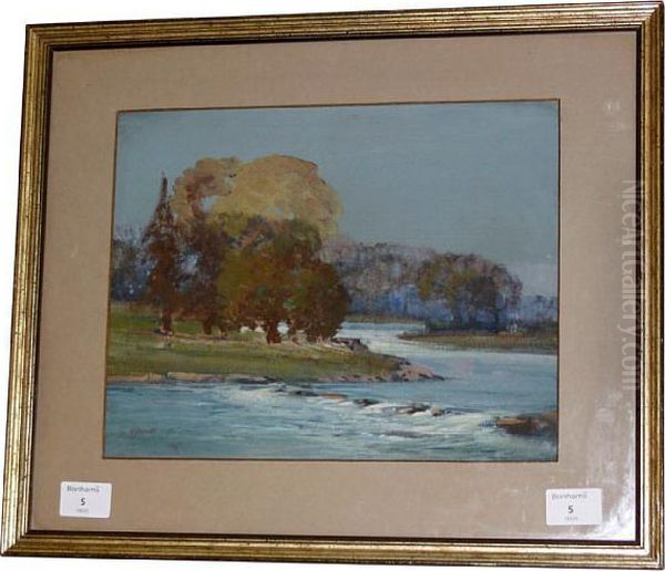 Fading Light On A River Oil Painting by Sunderland Rollinson