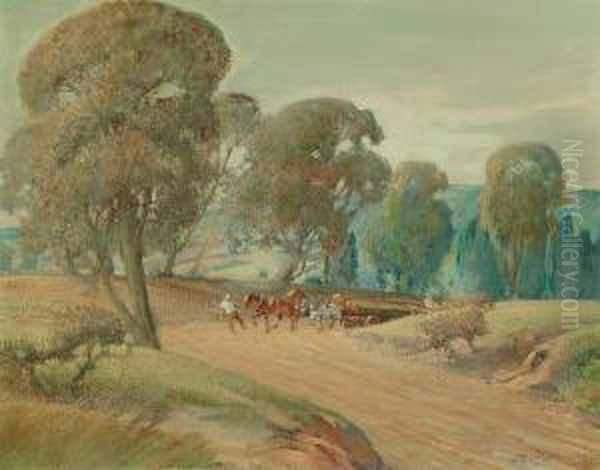 The Timber Wagon Oil Painting by Sunderland Rollinson