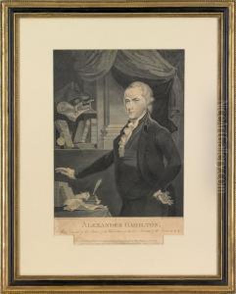 Rare Engraving Of Alexander Hamilton Oil Painting by William Rollinson