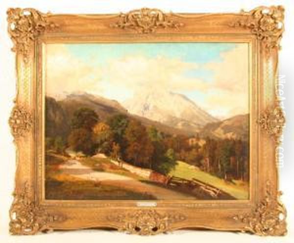 Alpenlandschaft Oil Painting by Julius Rollmann