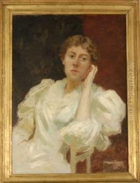 Portrait Of A Lady Oil Painting by Julius C. Rolshoven