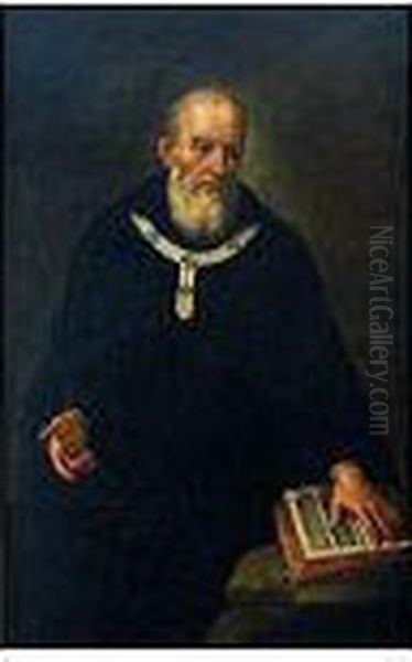 Santo Agustino Oil Painting by Bartolome Roman