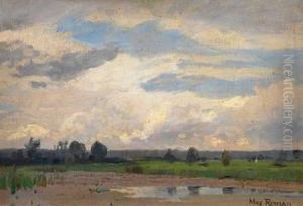 Fruhlingslandschaft Oil Painting by Max W. Roman